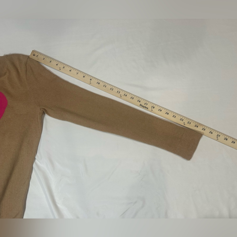 J. Crew Women's Light brown /Tan Long Sleeve w/ Pink Heart- medium- Cotton - Picture 9 of 14